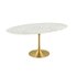 Willow 78" Oval Artificial Marble Dining Table In Gold White by Modway Furniture