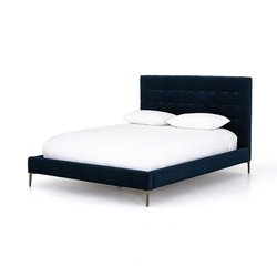 Rennie King Bed-Plush Navy by Four Hands