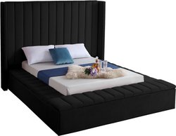 Joanne Full Bed In Black Velvet by Meridian Furniture
