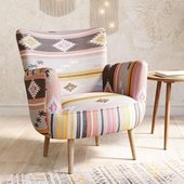 bohemian lounge chair with side table